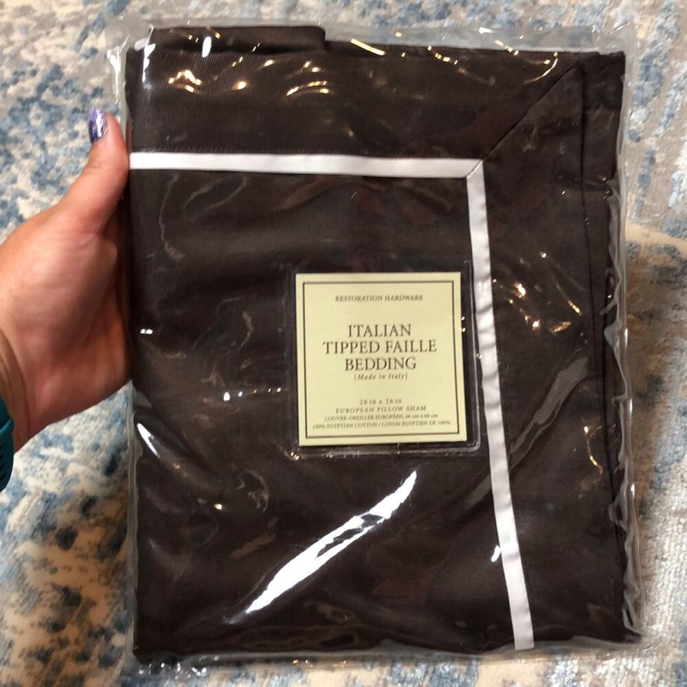 Restoration Hardware European Pillow Sham - Chocolate